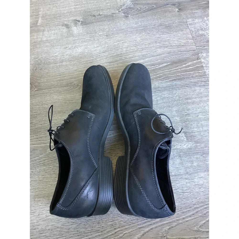 Ecco Men's Size 44 Black Dress Shoes Shock Point Tie Shoes 10 10.5